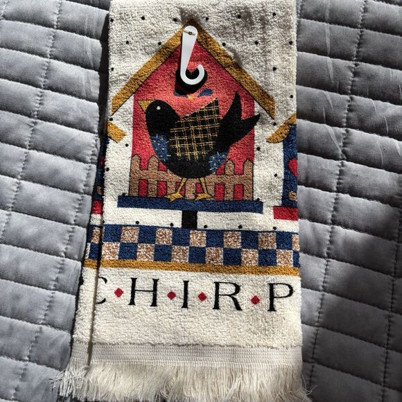 Vintage Kitchen Dish Towels Lot of 2 New NWT Primitive Bird Chirp Farmhouse T5 - Picture 4 of 6